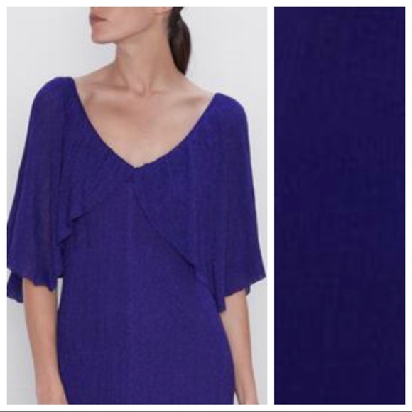 NWT Zara Purple Metallic Thread Dress Size S, M. - Picture 2 of 6